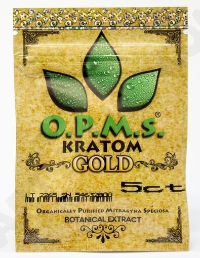 5ct OPMS vàng kratom ziplock chiết xuất viên nang bao bì / ba bên túi ziplock niêm phong