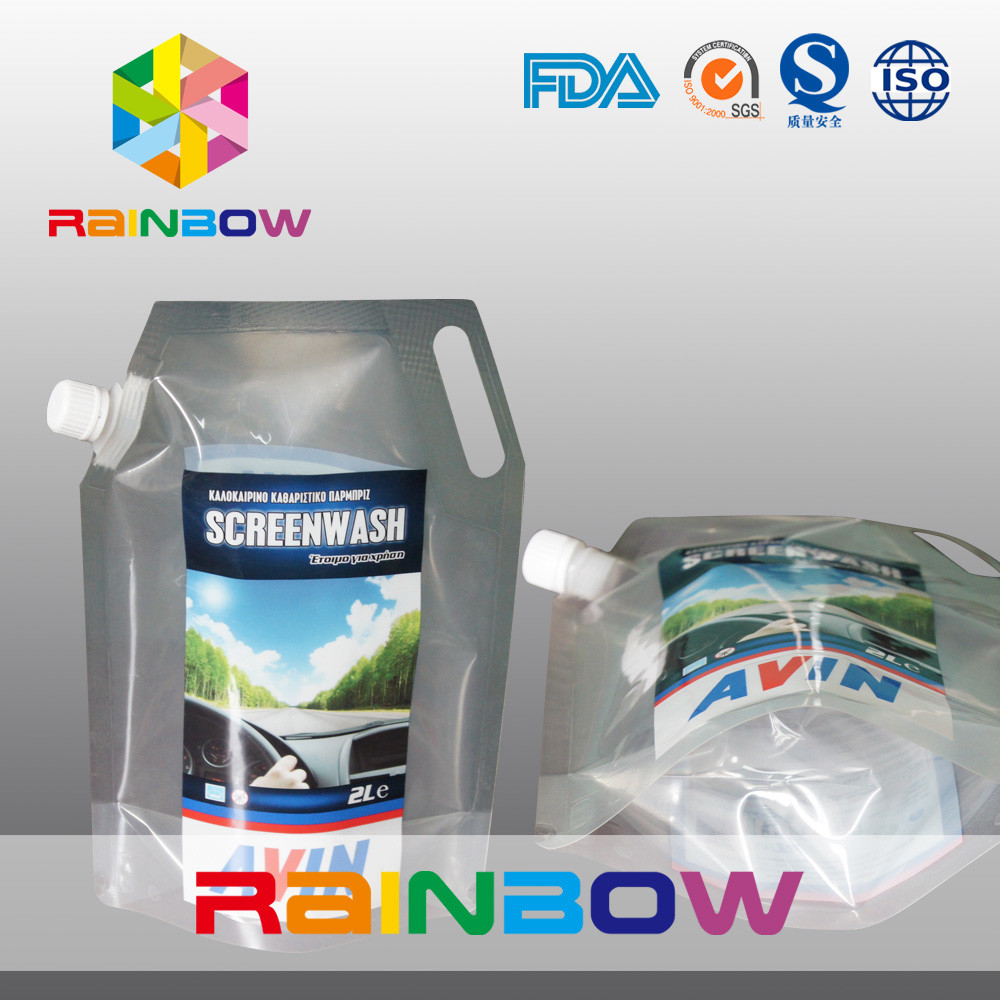3L Chống nước trong suốt hoặc In đứng lên Spout Bag Chai chất lỏng