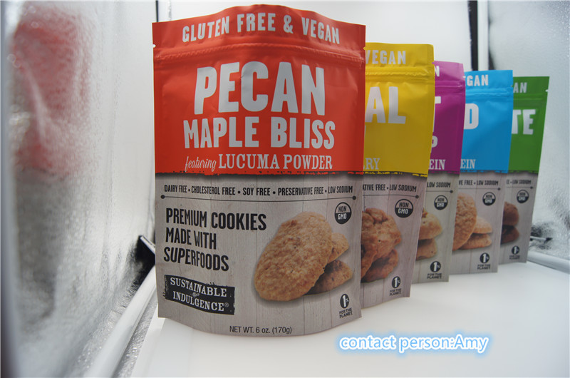 2017 thiết kế mới khuyến mãi túi bánh quy sô cô la / túi phô mai 10oz có khóa kéo