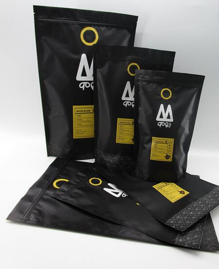 Bán buôn thân thiện giá rẻ đứng lên tùy chỉnh in 250g / 500g / 1kg túi cà phê giấy kraft cho đậu