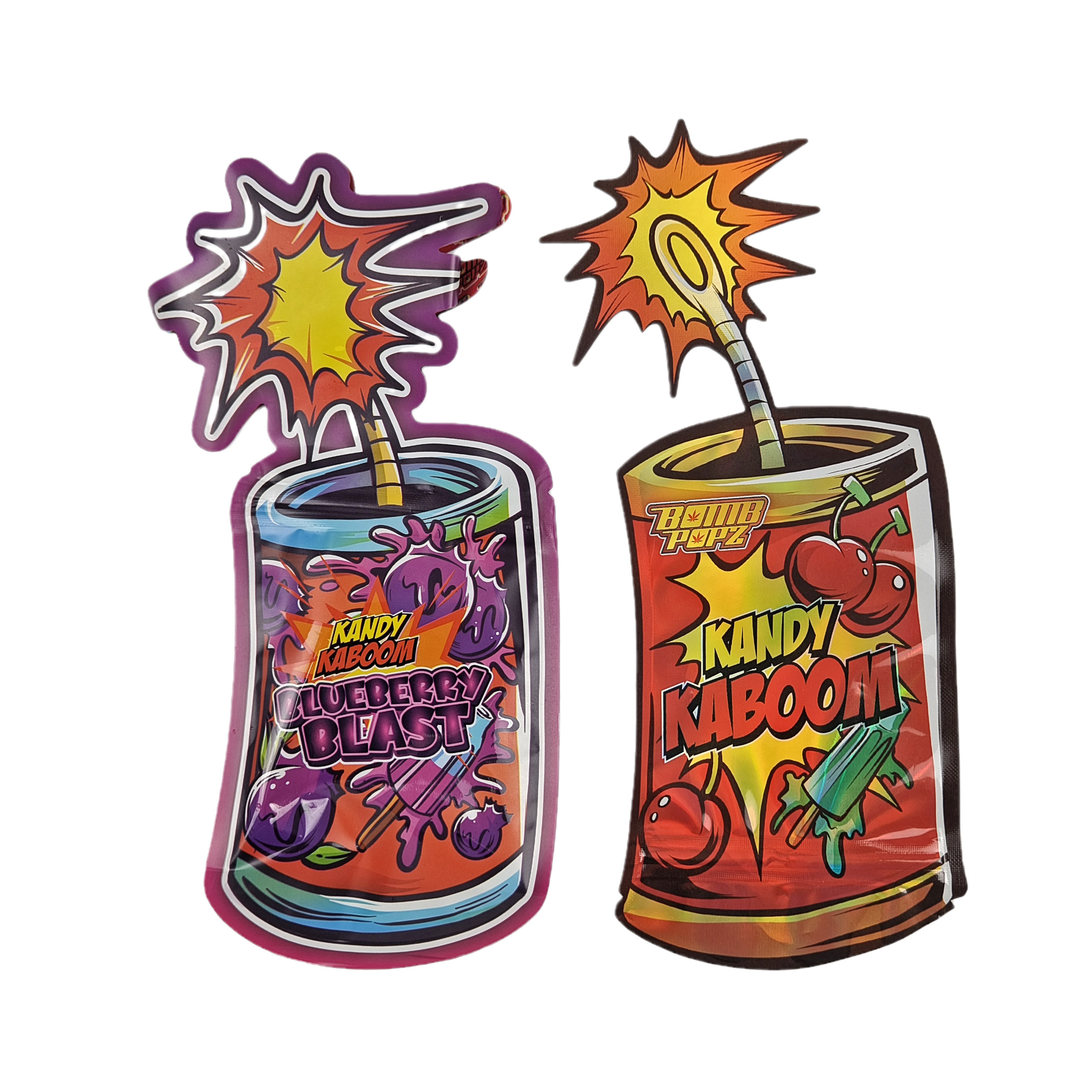 Dây kéo chống trẻ em có hình dạng đặc biệt tùy chỉnh 3,5g Bao bì đồ ăn nhẹ Túi Mylar cắt khuôn không đều