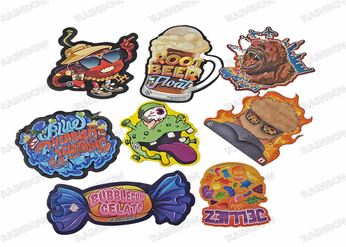 Túi Mylar ăn được Túi nhựa hình cắt đặc biệt có túi Ziplock 3,5g Bánh quy kẹo