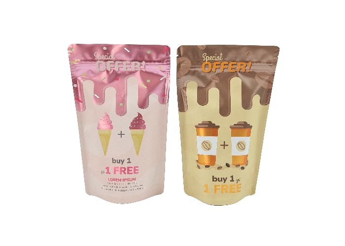 Túi kim loại mờ đứng lên Túi thực phẩm tùy chỉnh Bao bì trà Lá nhôm Túi Mylar