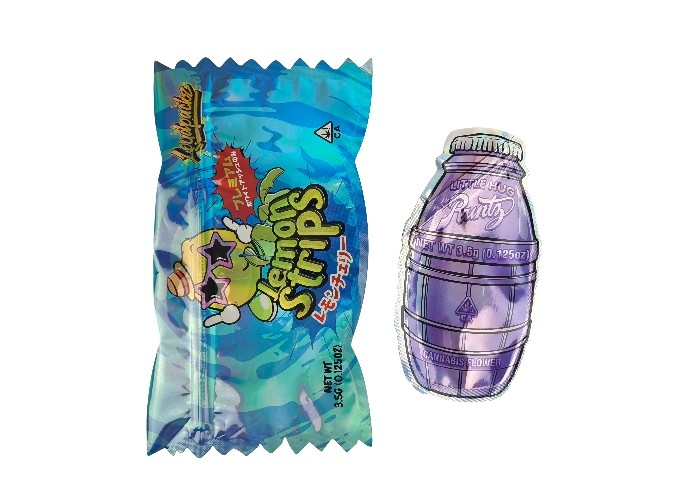 Tùy chỉnh in 3,5g 0,125oz Túi Ziplock Mylar chống mùi Đặc biệt Cắt khuôn hình dạng không đều