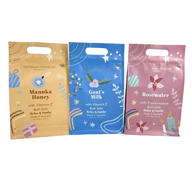 In kỹ thuật số tùy chỉnh Nhãn hiệu riêng Quí viện quà tặng Epsom tự nhiên Muối tắm Muối đóng gói túi Mylar túi cho 250g Body Scrub