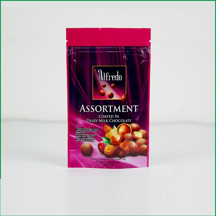 Túi đứng dây kéo tùy chỉnh với logo cho túi đóng gói sô cô la / sô cô la