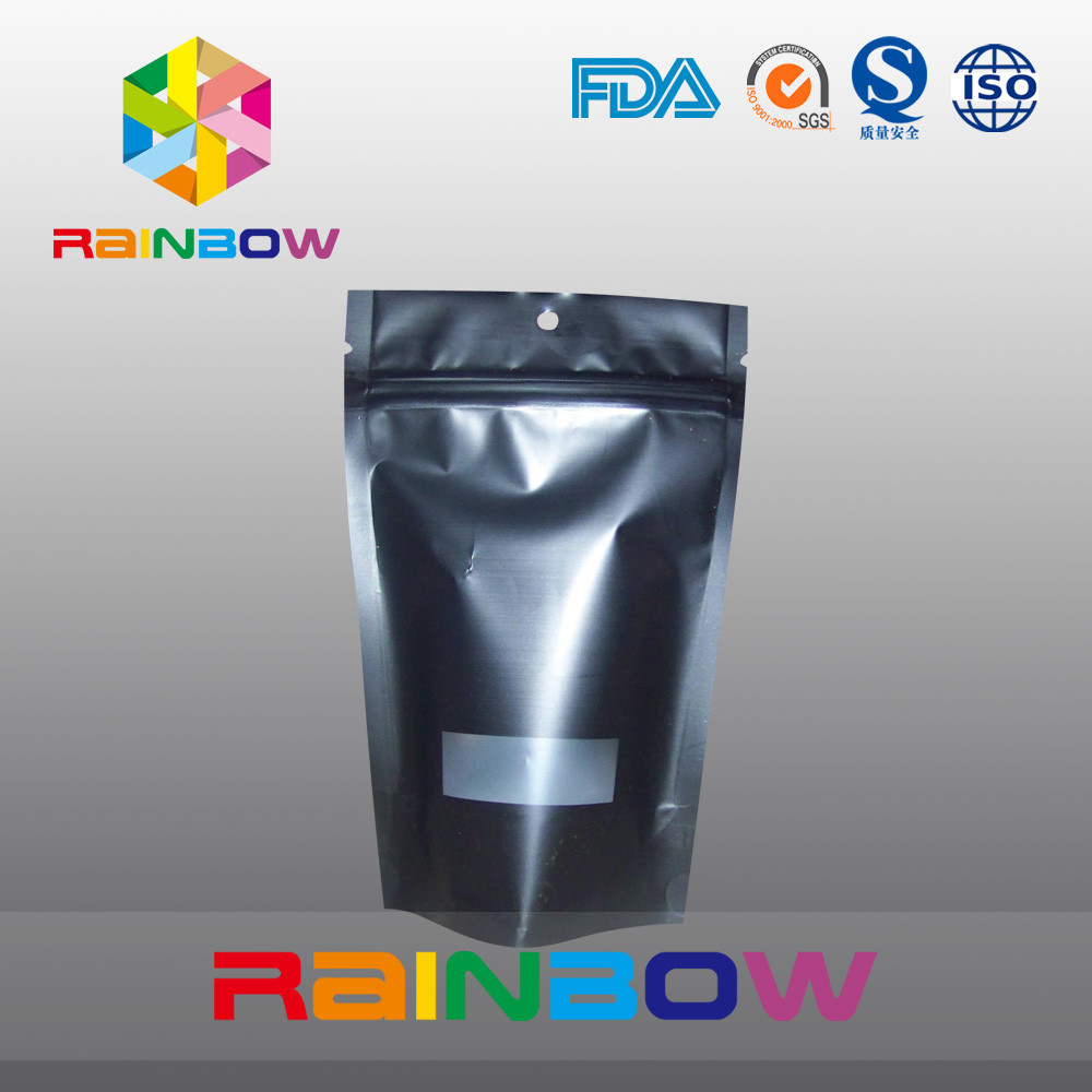 Tái sử dụng Matte Black Doypack Ziplock Túi cà phê Gravure Printing Moisture Proof