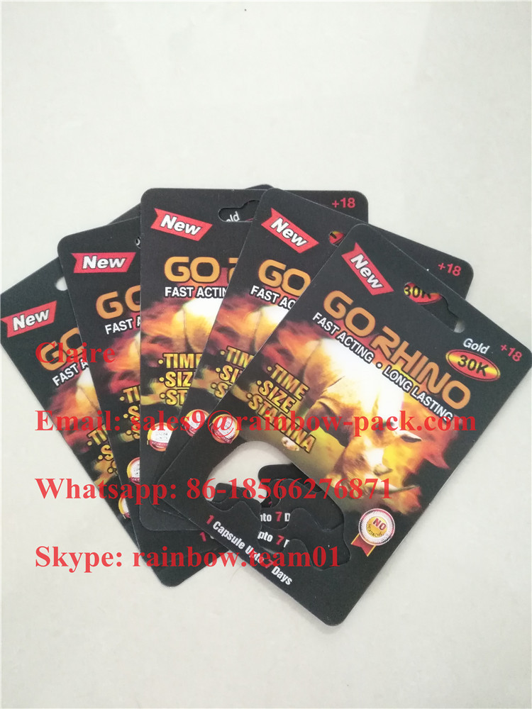 Bán buôn viên thuốc tê giác Mỹ đóng gói vỉ 3D cho hộp đựng viên nang Rhino