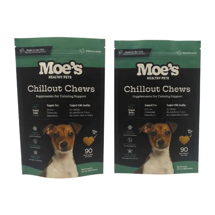 Túi thức ăn thú cưng zipper trong màu CMYK để lưu trữ thức ăn thú cưng lâu dài