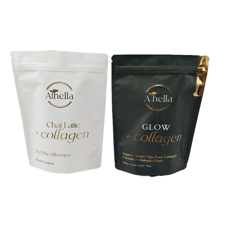 Tùy chỉnh chống ẩm đứng lên túi Kraft giấy túi với Hot Stamping Eco thân thiện mùi chống túi với logo