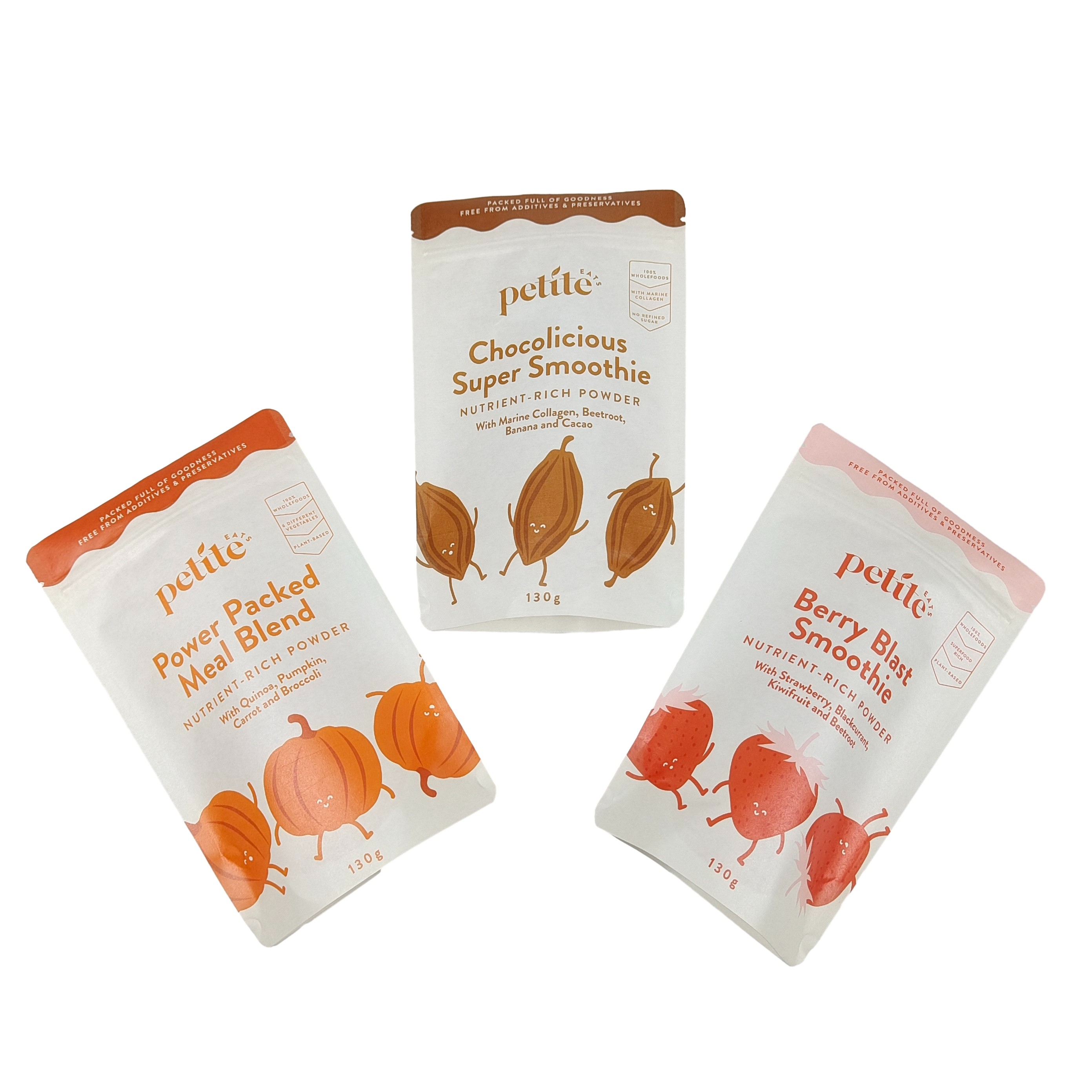 Thiết kế tùy chỉnh chất lượng cao in túi có thể phân hủy sinh học có thể đóng lại với Ziplock Doypack Kraft túi giấy vật nuôi Packagin