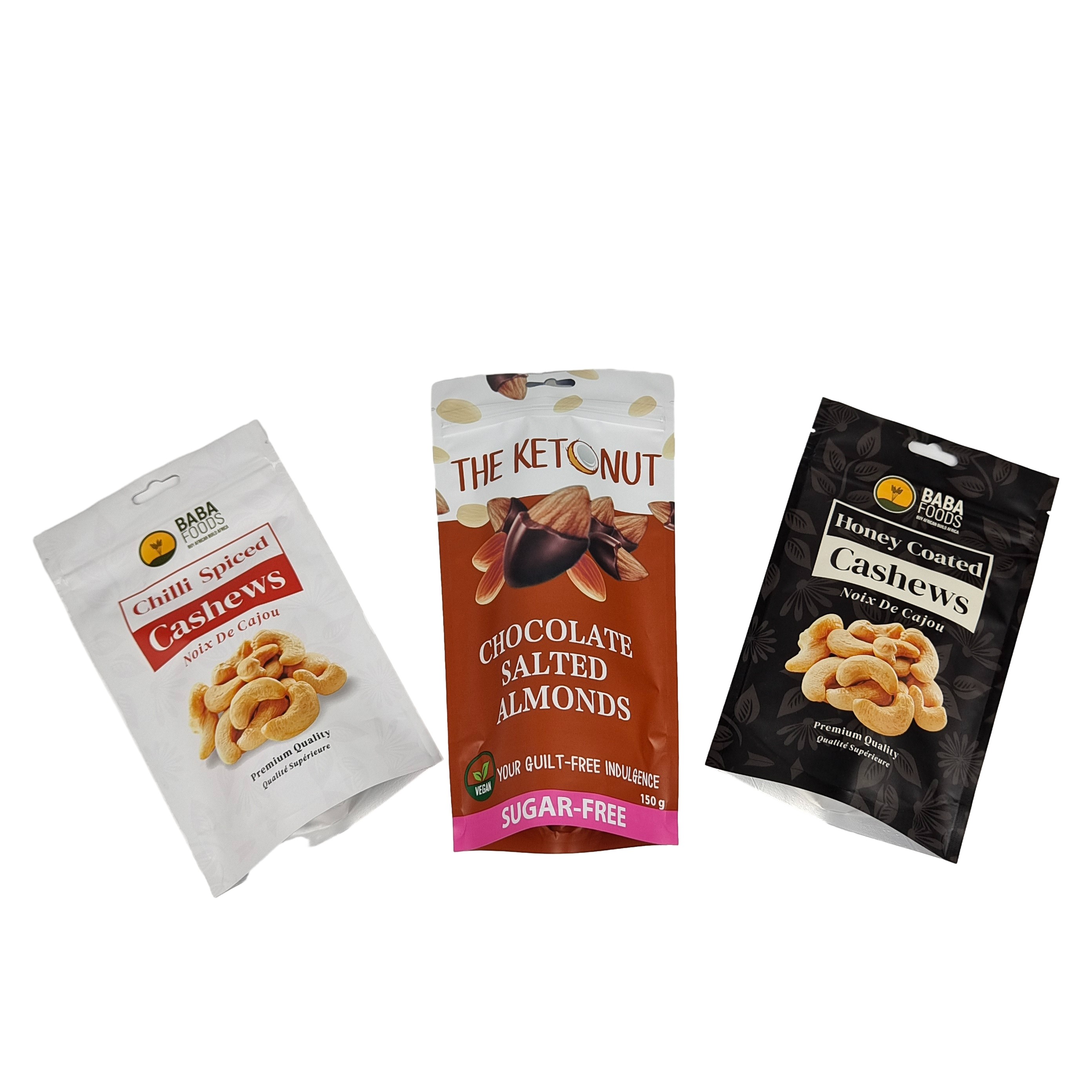 Túi đựng hạt điều cấp thực phẩm Túi dây kéo đứng lên Lá nhôm Túi nhựa Dây kéo Túi Mylar