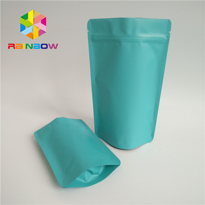 Túi trà xanh tự nhiên Bao bì mờ bề mặt tự đứng Ziplock