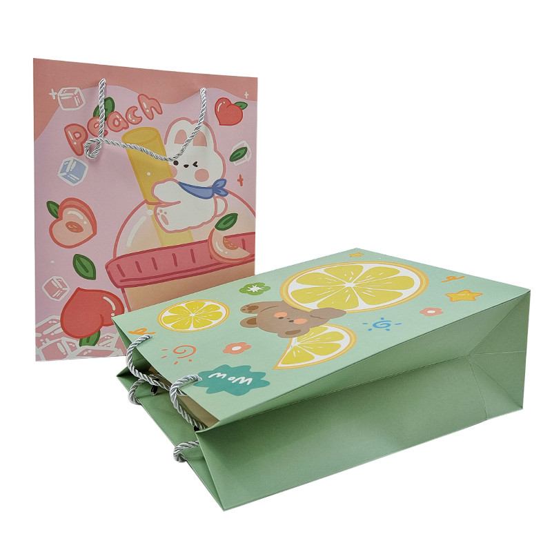 Hàng bán buôn Logo in tùy chỉnh túi giấy quà tặng sang trọng bán lẻ cửa hàng nhỏ Mua sắm túi giấy