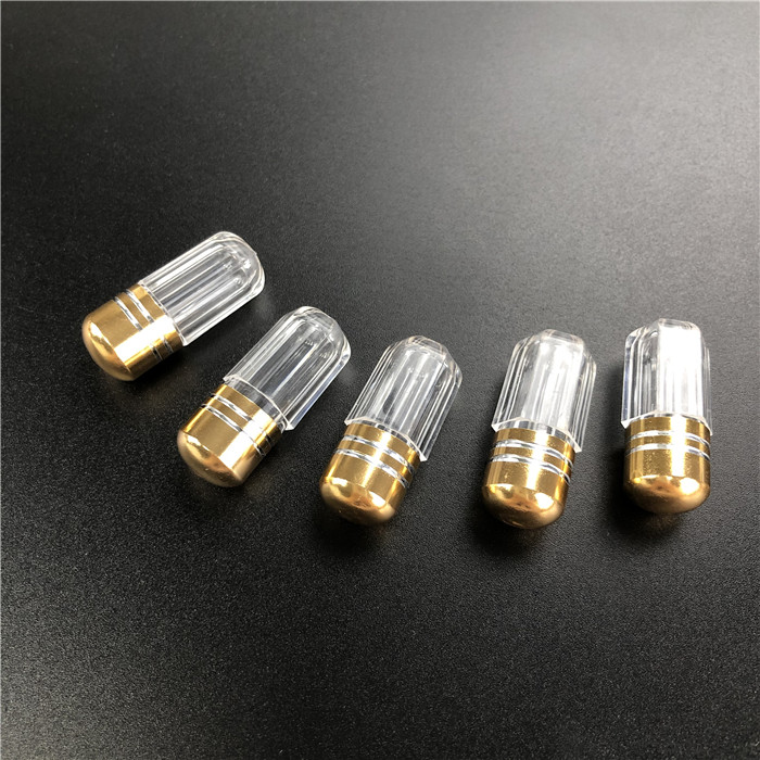 Chất chứa thuốc bằng nhựa kiểu hình tám giác với vòi kim loại cho thuốc tăng cường nam giới.