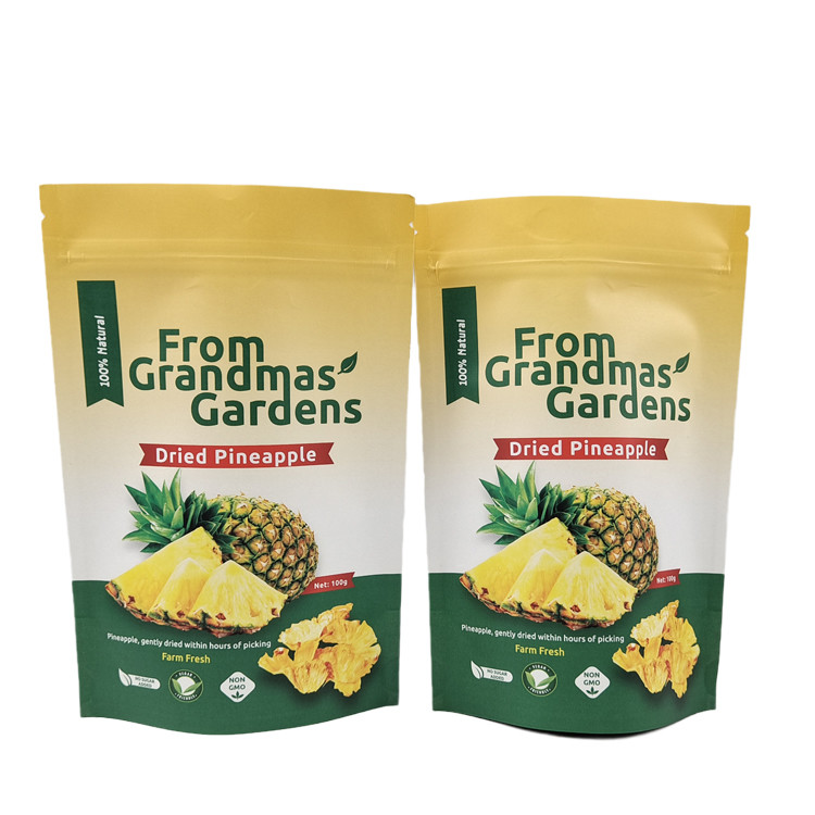 Đơn giản in ấn được sử dụng nhiều lần vàng Kraft giấy túi Digital in ấn thân thiện với môi trường túi Mylar