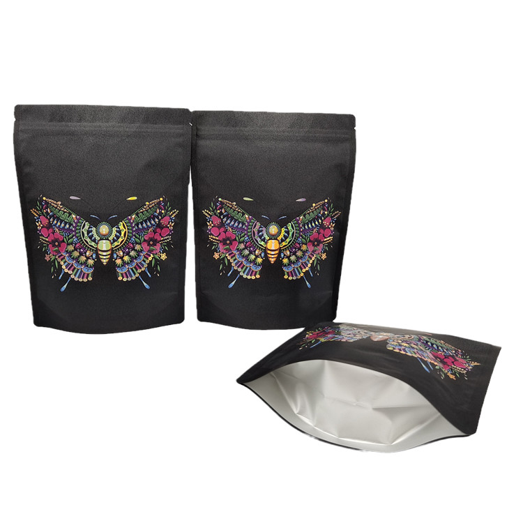 Thùng Mylar có thể đóng lại tùy chỉnh Thùng đóng gói giấy Kraft đứng lên cho hoa Thùng khóa phân hủy sinh học với UV Spot