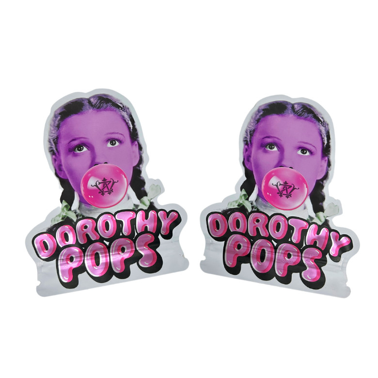 tái chế đặc biệt tùy chỉnh hình dạng cắt đứt 7 14 28g kẹo cao su chống trẻ em nhựa nhôm kẹo túi Mylar