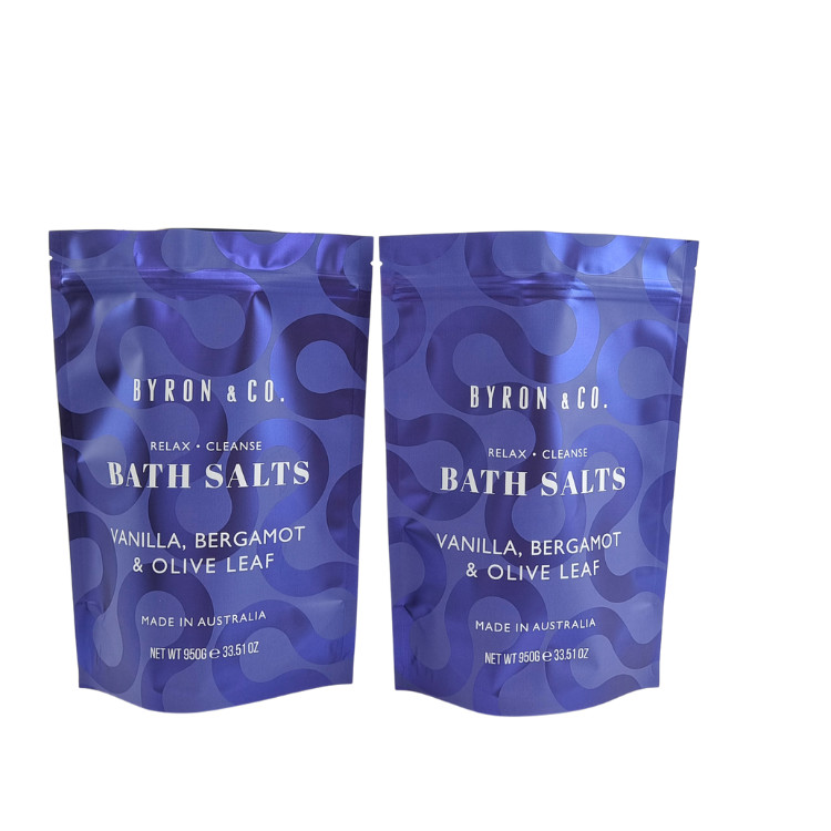 Matte in có thể đóng lại bao bì túi khóa khóa khóa nhựa tắm muối cơ thể quét đứng lên túi với khóa khóa