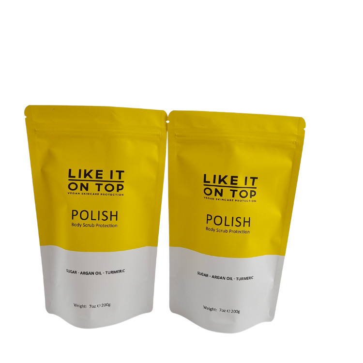 Matte in có thể đóng lại bao bì túi khóa khóa khóa nhựa tắm muối cơ thể quét đứng lên túi với khóa khóa