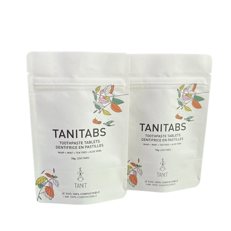 Đồ dùng tùy chỉnh chống nước Biodegradable Pla Kraft giấy Ziplock Bag Zipper Bag Stand Up Pouch