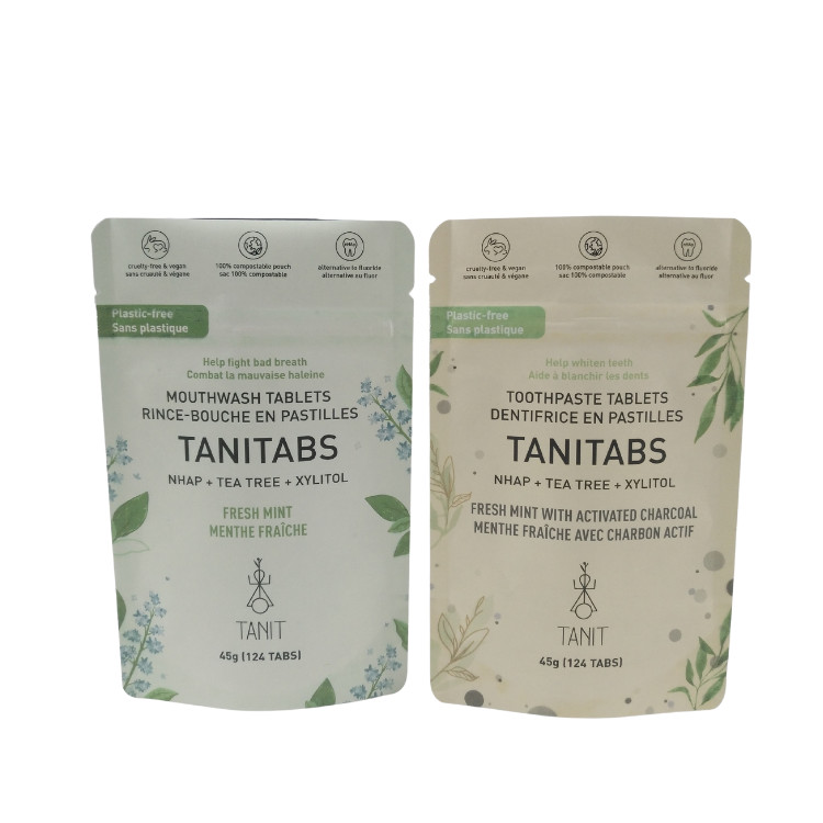 Túi đóng gói thực phẩm Biodegradable đứng lên nhựa Zipper nhôm giấy bao bì tùy chỉnh túi matte Biodegradable