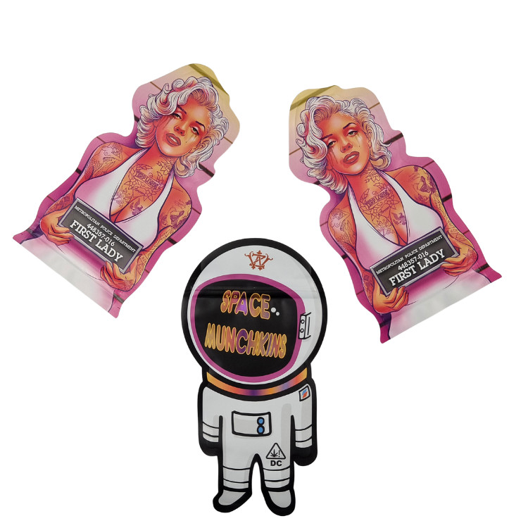 Hình dạng in tùy chỉnh Mini Mylar Bag 1g 3.5g 7g 14g 28g Nấm chống mùi trẻ em chống mùi nhẹ Cali Pack Mylar Bag