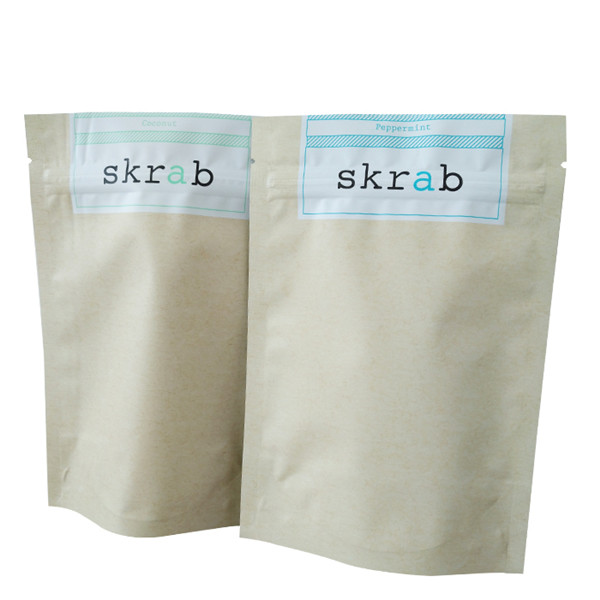 Các túi giấy bạc đứng với thiết kế gói Doy cho bao bì tẩy cơ thể cà phê