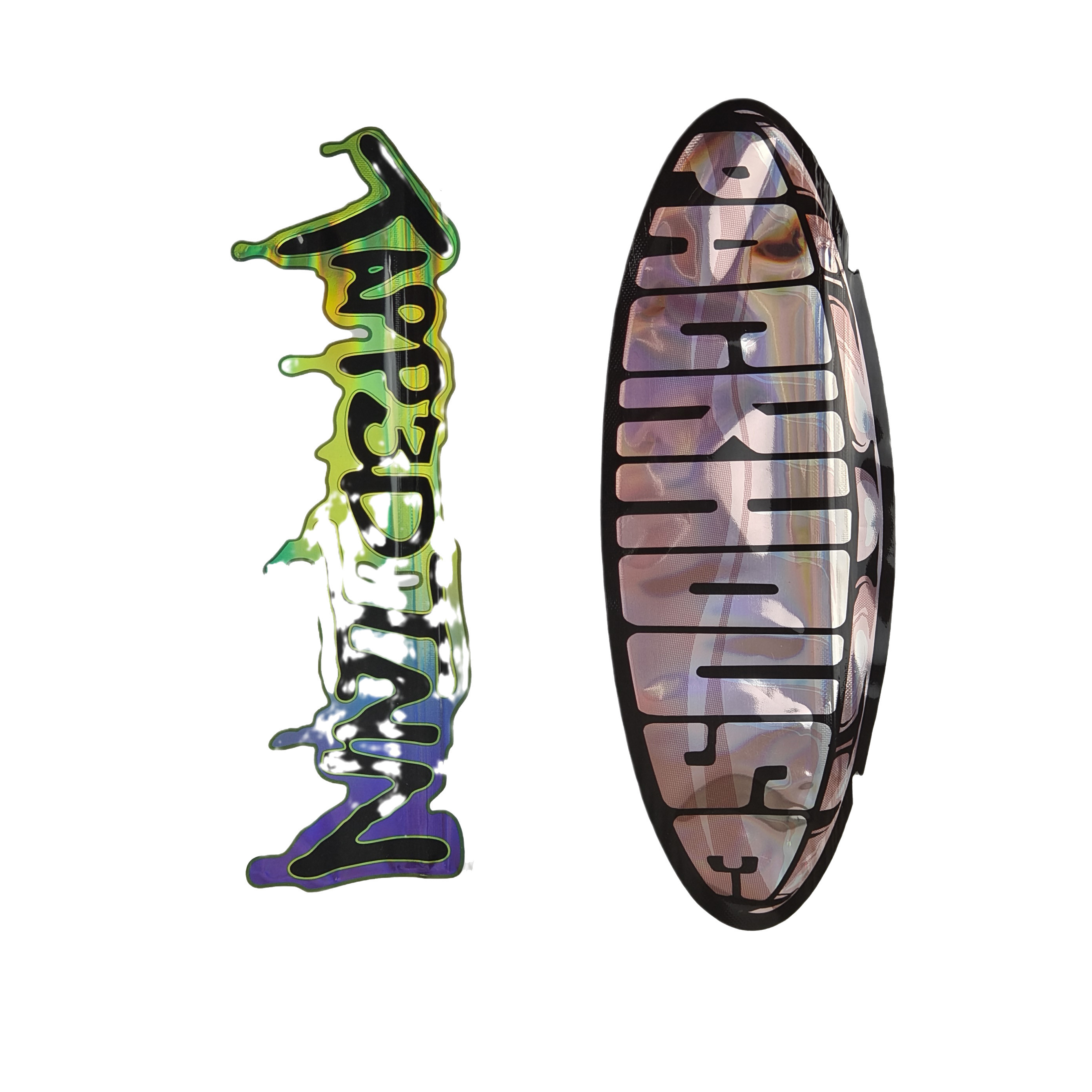 Custom 3.5g Holographic Die Cut Mylar Bags Bao bì hình dạng không đều Zipper Proof Smell Die Cut Plastic Packaging Bag