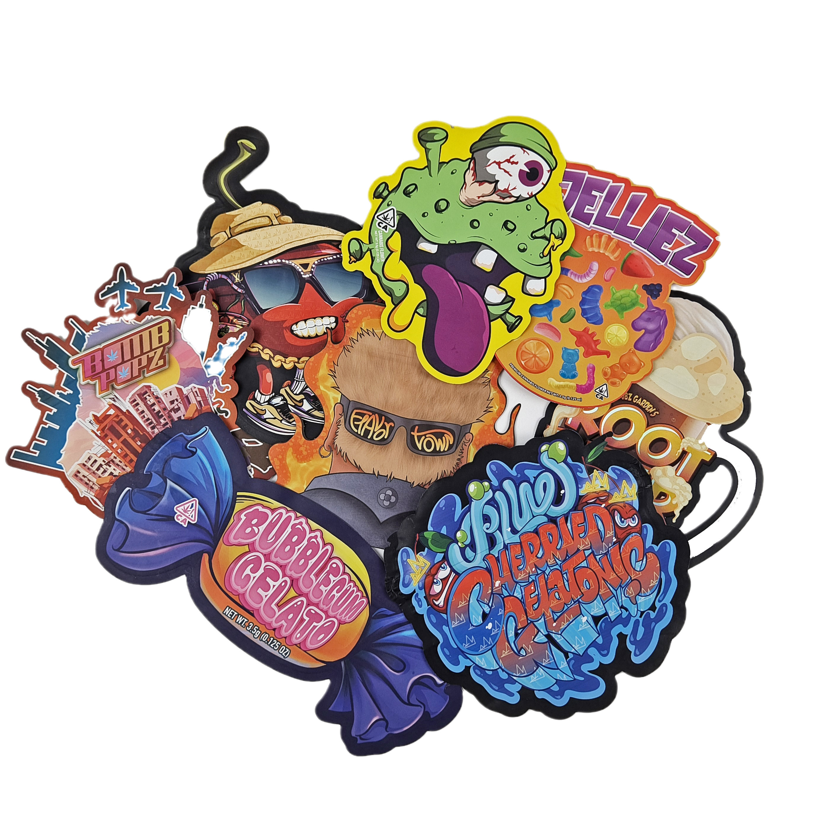 Tùy chỉnh cắt chết kim loại chất lượng cao bất thường niêm phong hình dạng đặc biệt nhỏ nhựa khóa khóa Mylar túi đóng gói thực phẩm