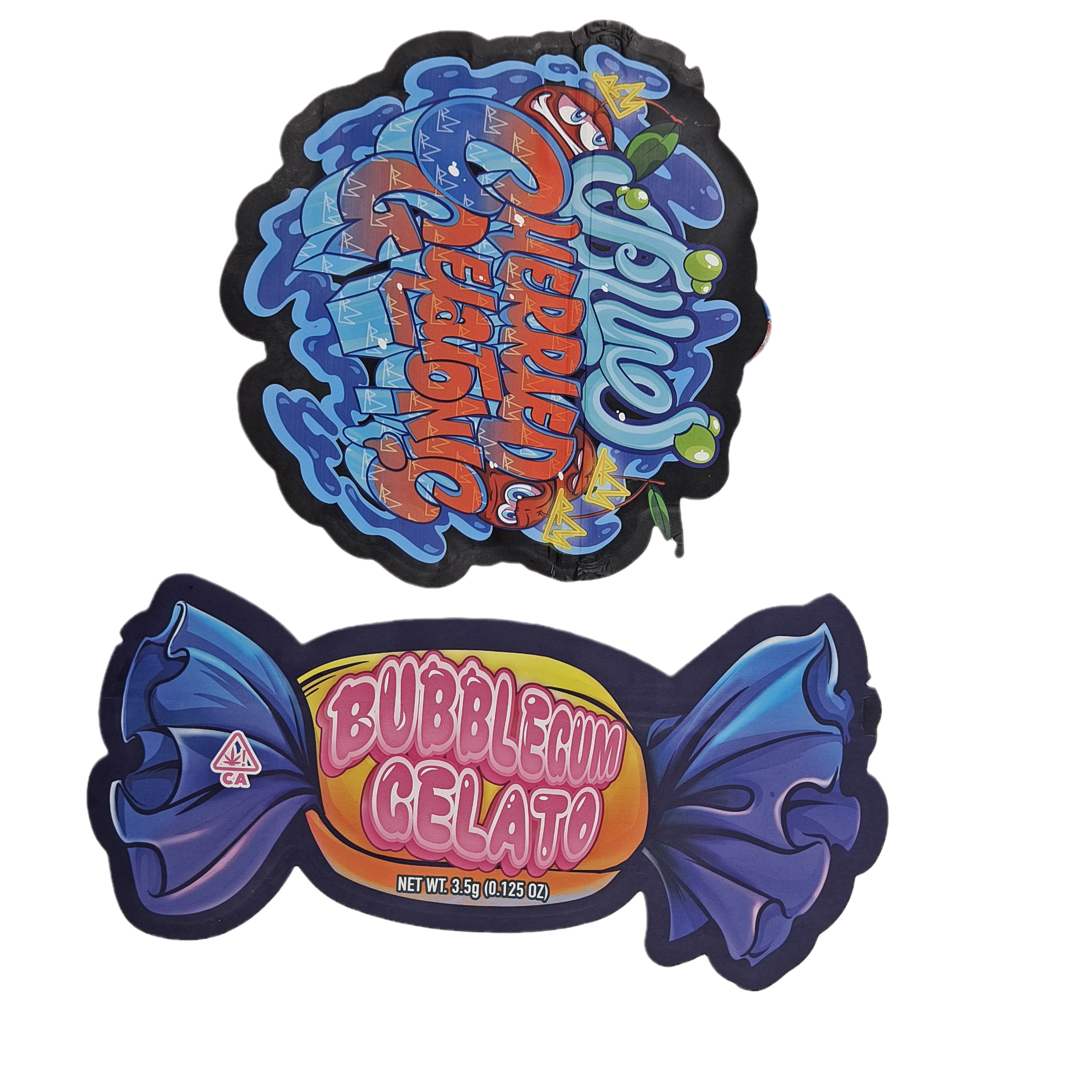 Bao bì hình dạng không đều Holograph Foil Die Cut Bags Special Shaped Ziplock Plastic Mylar 3.5g Die Cut Bags