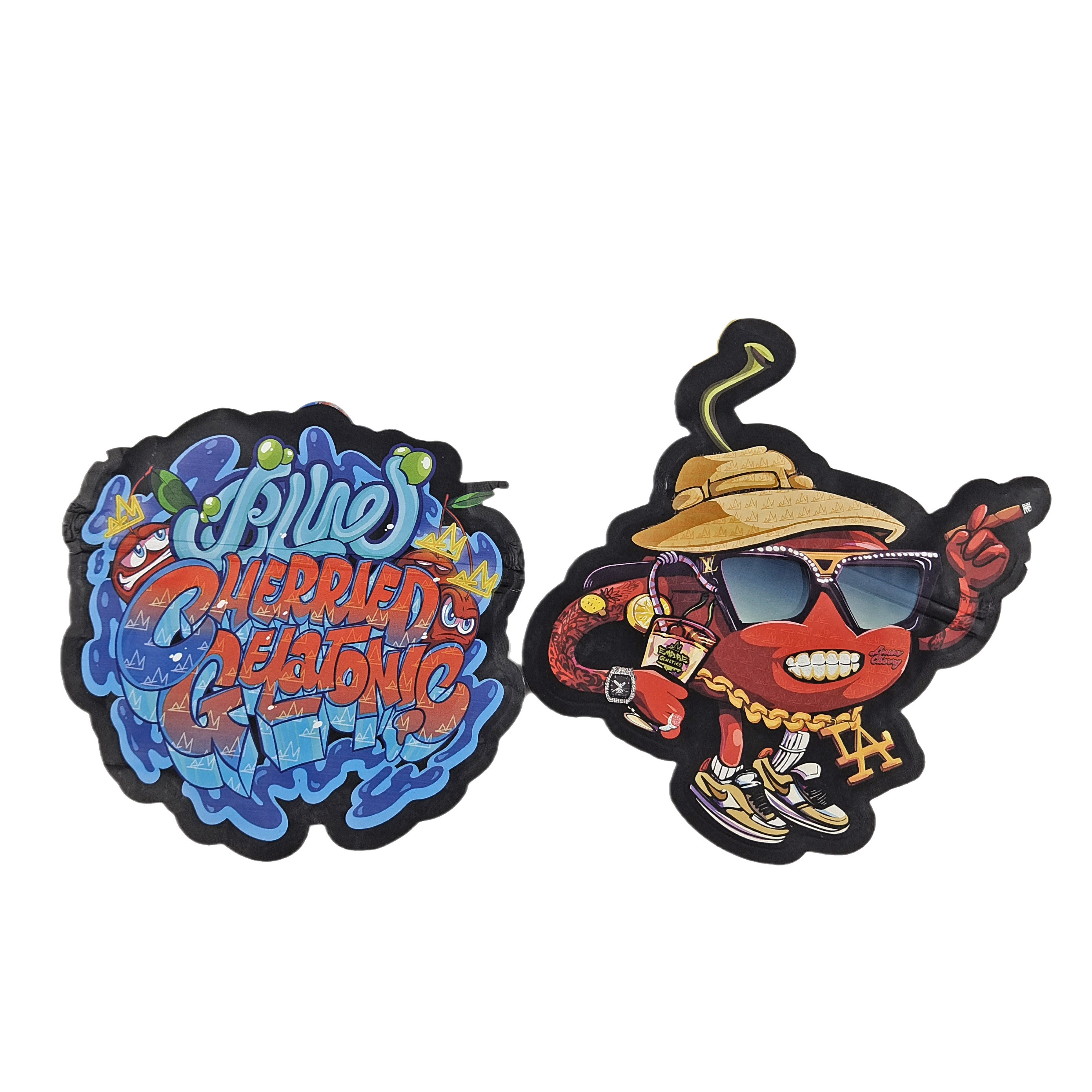 Logo tùy chỉnh in Die cắt Ziplock túi nhỏ đứng lên túi 3.5g Food Grade bao bì chống mùi với Zipper Mylar Ba