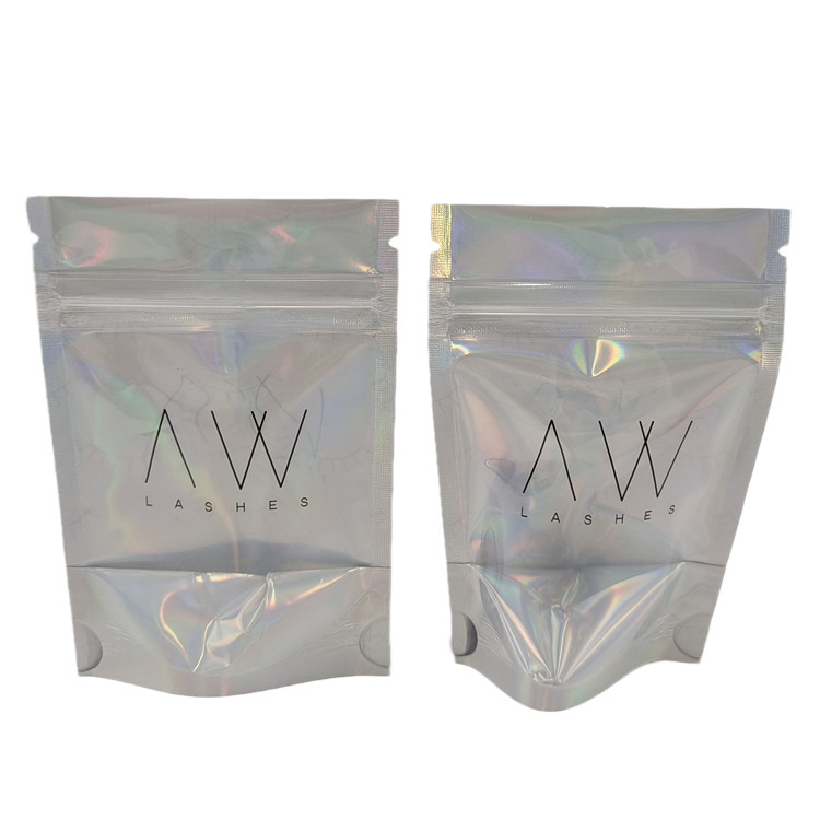 Thẻ đồ chơi: Holographic Aluminum Foil Clear Front Zipper Mylar Bags