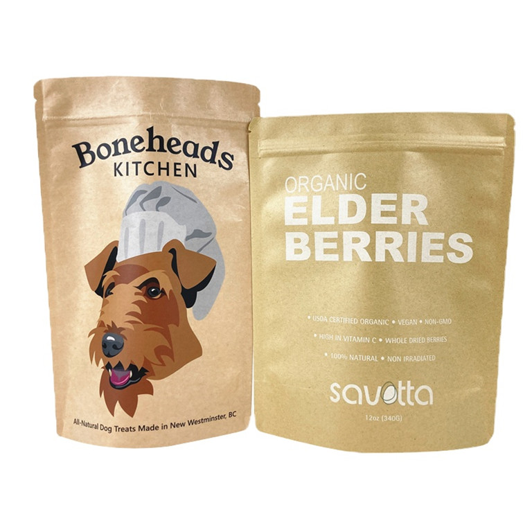 In kỹ thuật số Logo tùy chỉnh túi giấy kraft trắng cho xoài hạt bột thực phẩm vật nuôi giấy chống mùi phân hủy sinh học