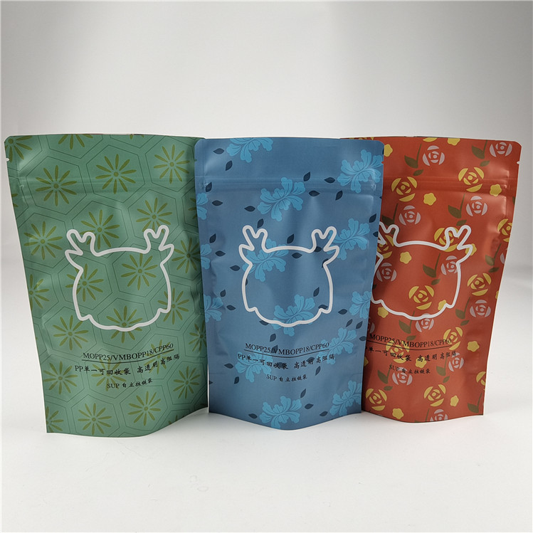 Kích thước tùy chỉnh Bao bì túi đồ ăn nhẹ thân thiện với môi trường Matt Aluminum Foil Stand Up Bag Ziplock Doypack Bag