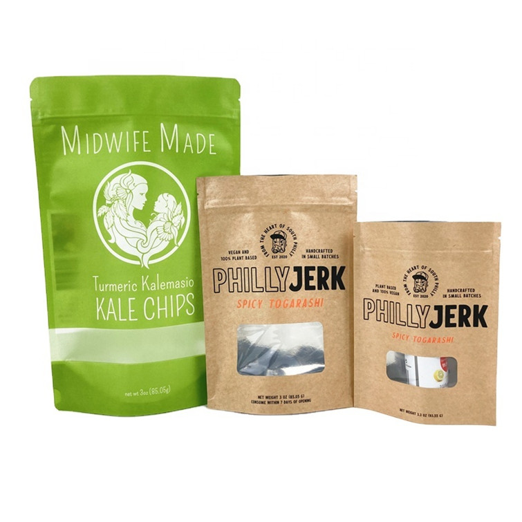 Logo riêng tùy chỉnh túi giấy kraft trắng cho bánh quy bánh hạt thực phẩm bột thức ăn cho thú cưng 100% phân hủy sinh học chống mùi B