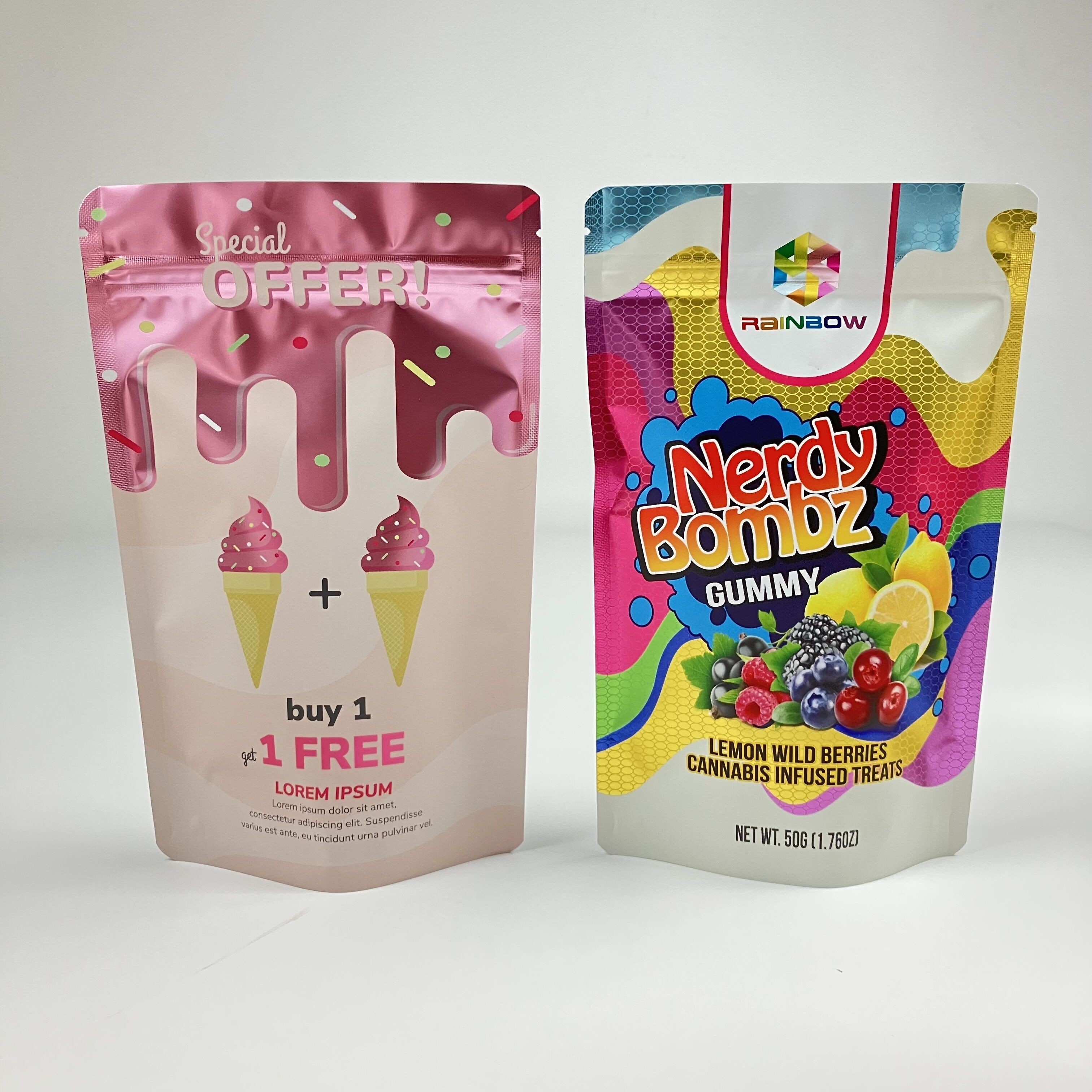 Nhà máy trực tiếp tùy chỉnh có thể khóa lại Zip khóa túi VMPET mùi chống mùi chất lượng thực phẩm đứng lên Zipper túi