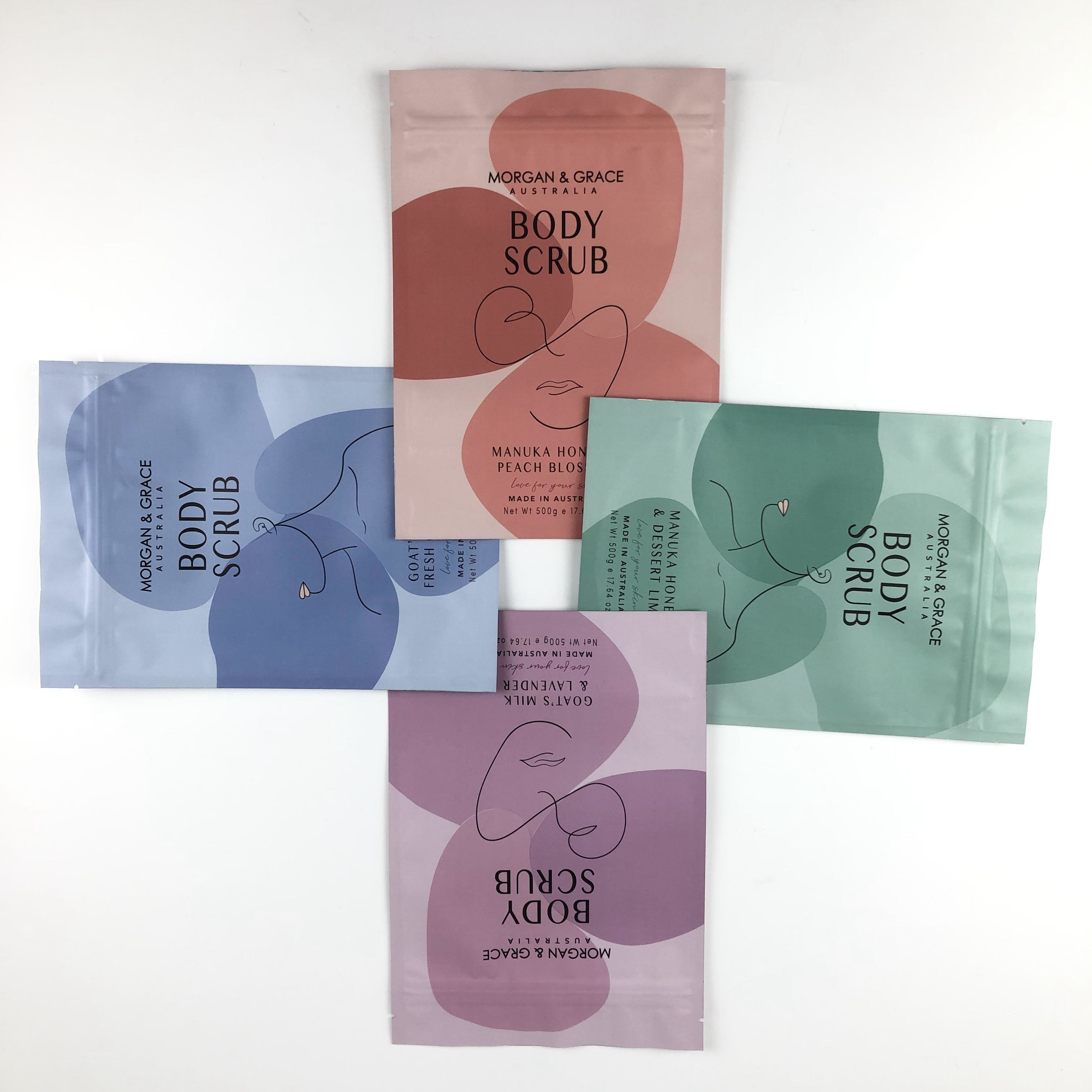 CDR AI PSD PDF Thiết kế tệp tắm muối Mylar túi cho mỹ phẩm túi tùy chỉnh