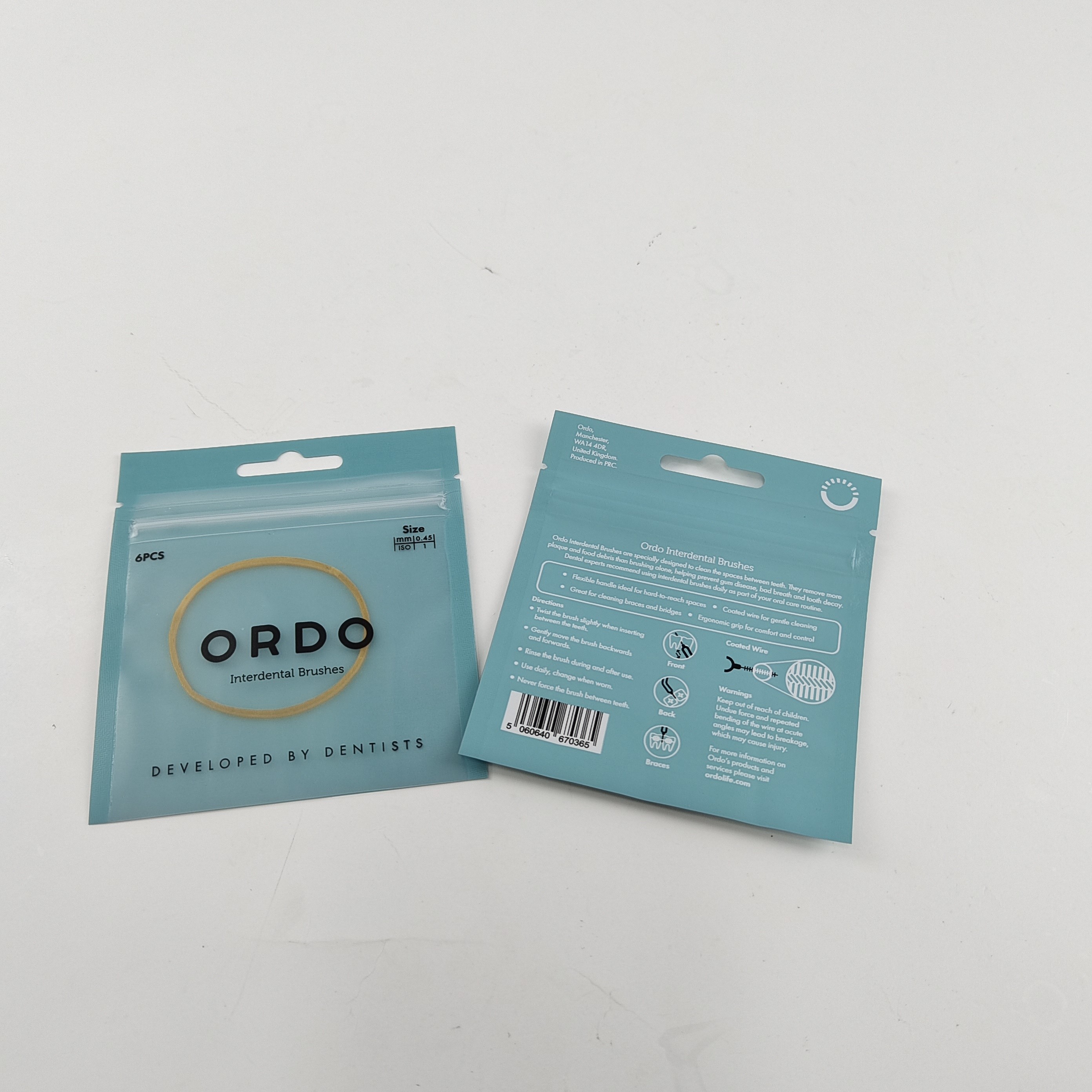 Tương thích với môi trường bán chạy nhất tái chếThree Side Seal Bags for Teeth Care Packaging With Zipper