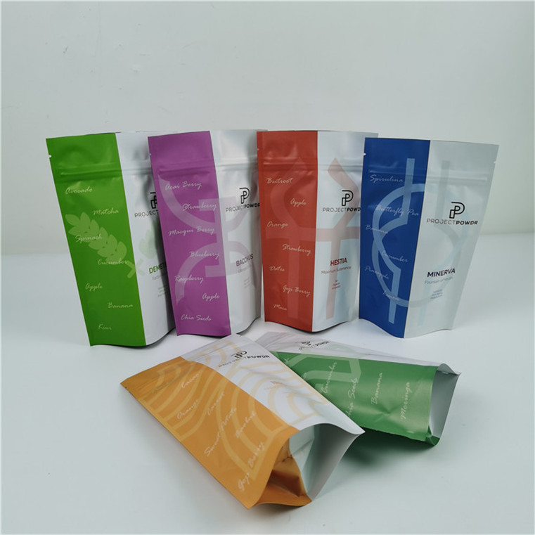 Bao bì niêm phong thực phẩm bằng nhựa có thể đóng lại Matt Finish Aluminum Foil Mylar Plastic Standing Bag Logo tùy chỉnh