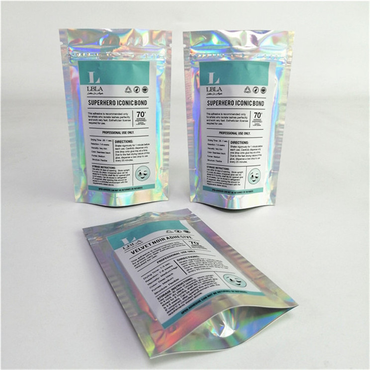 Sản phẩm bán buôn tùy chỉnh Logo in kỹ thuật số nhựa PET mịn giá phù hợp đứng lên túi với zipper