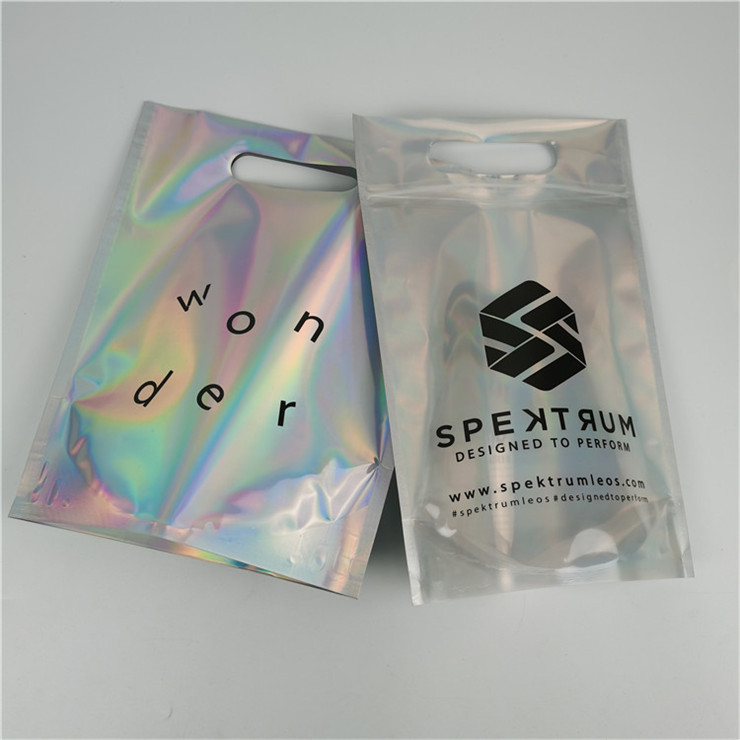 Chất lượng cao nhất Logo tùy chỉnh in Fashion Pack tùy chỉnh Độ dày chống rò rỉ phim Holographic Mylar Bags
