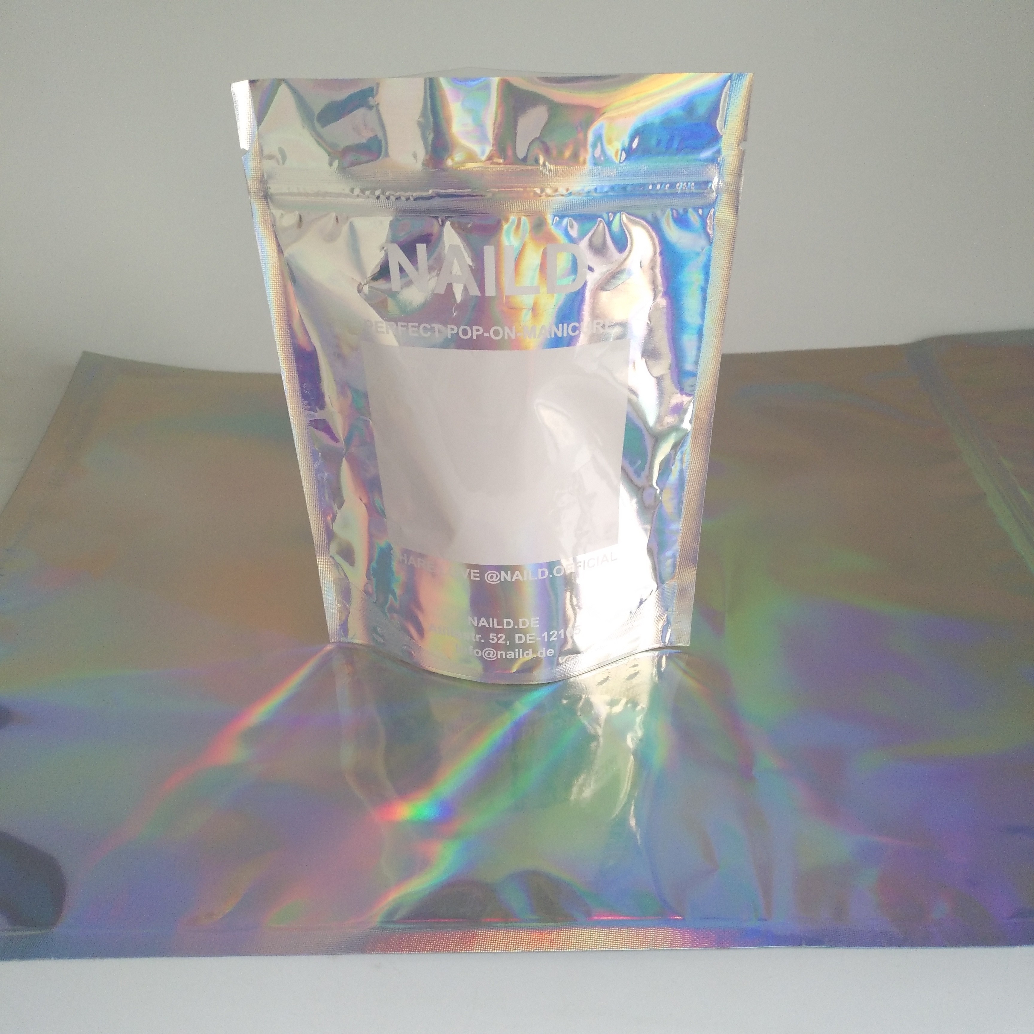 3 mặt túi kín Hologram Mylar Ziplock cho các sản phẩm tẩy tế bào chết toàn thân