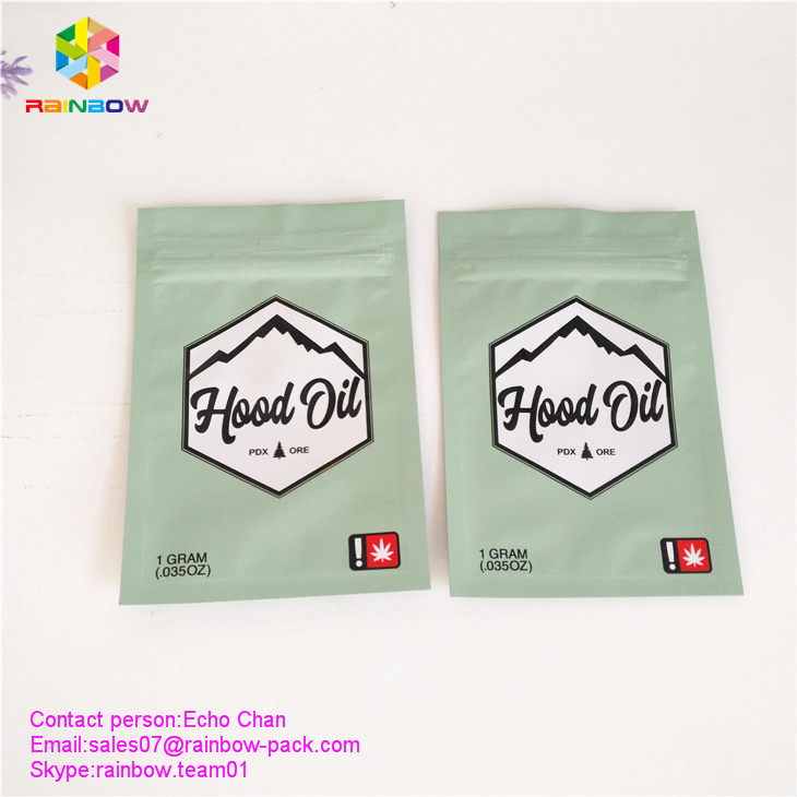 1 gram dầu CBD / Dầu mui xe Túi nhựa Bao bì 3 túi niêm phong ziplock mylar