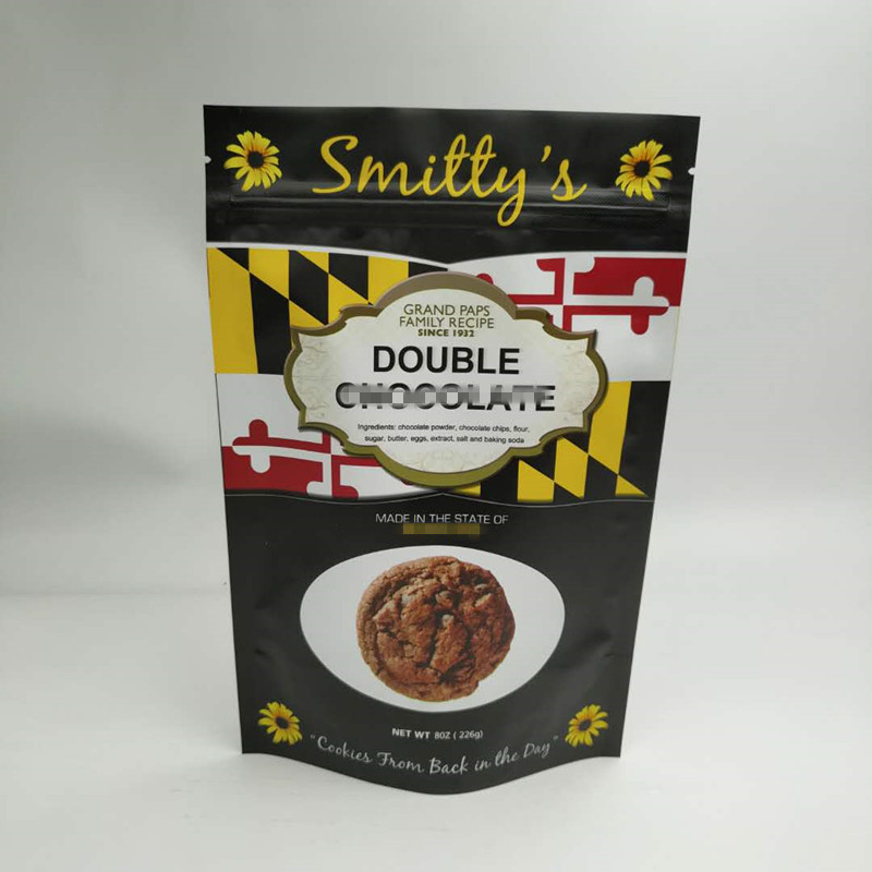 Stand Up Snack Bag Bao bì Ba góc Con dấu tròn với Zipper