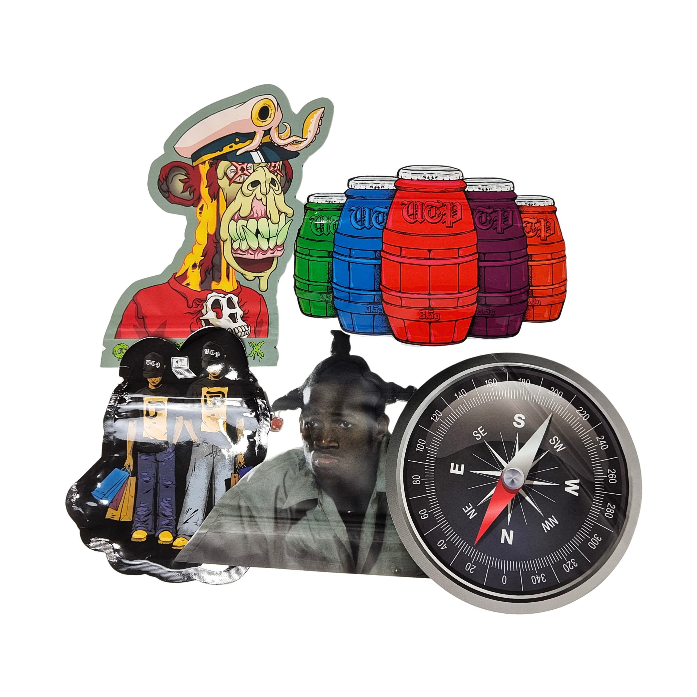 Ăn 3.5g Mylar Bags Ziplock đặc biệt hình dạng kẹo thảo mộc bánh quy Bao bì kẹo