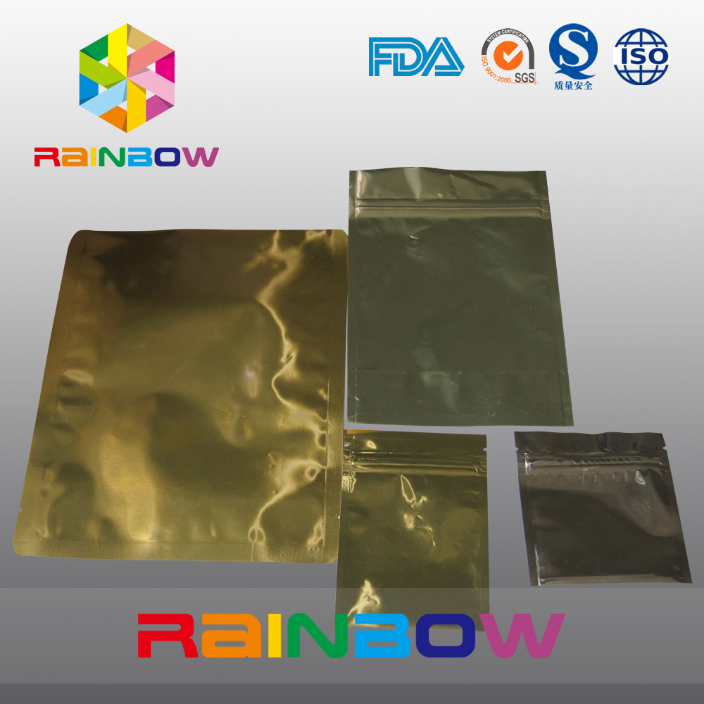 Vàng nhôm lá chống tĩnh túi dây kéo túi đóng gói cho các sản phẩm điện tử
