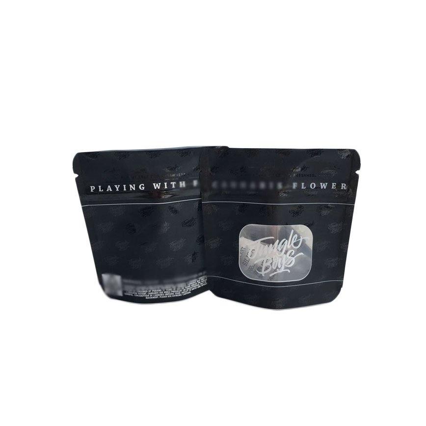 Bề mặt túi nhựa màu đen mờ Bao bì tại chỗ UV trong suốt Cửa sổ phía trước rõ ràng