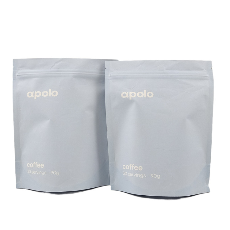 bán nóng cuCstom in Eco Friendly tái đóng túi giấy Kraft cho bột protein cà phê
