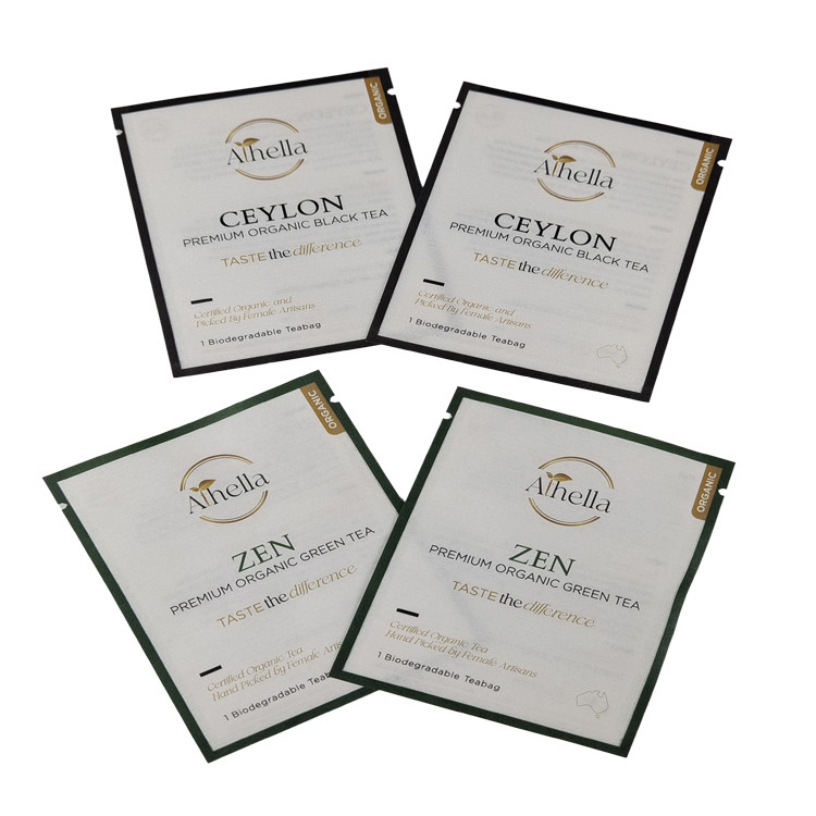 Thẻ nhỏ có thể phân hủy tùy chỉnh cho trà bột cà phê giấy kraft phân hủy sinh học túi giấy cho kẹo cao su